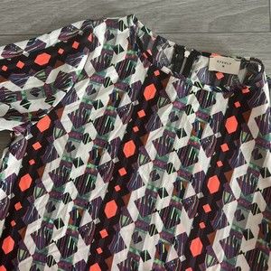 Everly Womens Multicolor Abstract Blouse‎ Size Medium